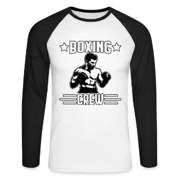 Boxing Crew - Unisex Long Sleeve Baseball T-Shirt - white/black - Front - Nik (191cm)