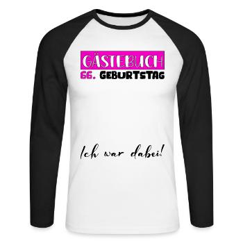 66 Birthday Gift Women's Decoration Women's Guestbook - Unisex Long Sleeve Baseball T-Shirt - white/black - Front - Nik (191cm)
