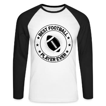 Joueur de football américain - Meilleur joueur de football ev - T-shirt baseball manches longues Homme - blanc/noir - Devant - Nik (191cm)