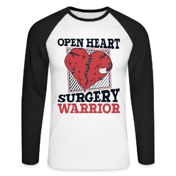 Krieger-Katheter für die Chirurgie am offenen Herzen - Unisex Baseballshirt langarm - Weiß/Schwarz - Vorne - Nik (191cm)