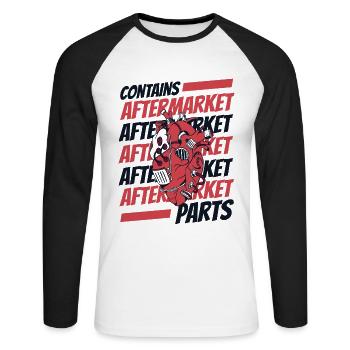 Enthält Aftermarket-Teile Katheter Open Heart - Unisex Baseballshirt langarm - Weiß/Schwarz - Vorne - Nik (191cm)