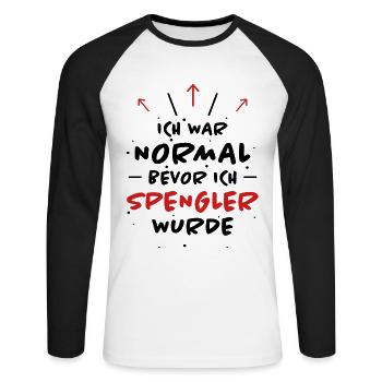 Spengler Spruch Beruf Lustiges Spengler Geschenk - Unisex Baseballshirt langarm - Weiß/Schwarz - Vorne - Nik (191cm)