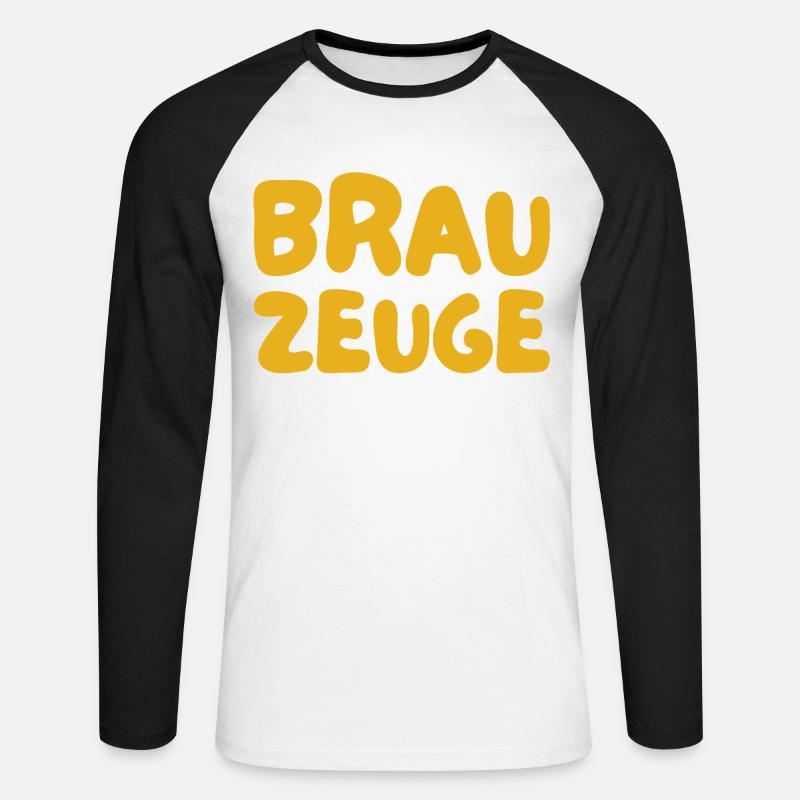 Brewman Beer Drinker - Unisex Baseballshirt langarm - Weiß/Schwarz