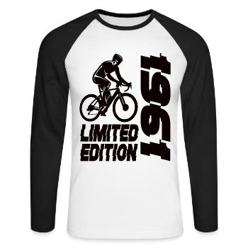 Édition limitée 1961 Vélo en édition limitée - T-shirt baseball manches longues Homme - blanc/noir - Devant - Nik (191cm)
