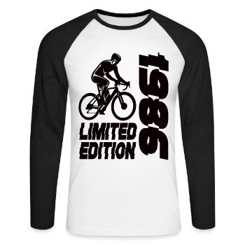 Édition limitée 1986 Vélo en édition limitée - T-shirt baseball manches longues Homme - blanc/noir - Devant - Nik (191cm)