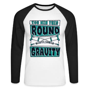 Vous gagnez ce tour Gravity Broken Bone Surgeon - T-shirt baseball manches longues Homme - blanc/noir - Devant - Nik (191cm)