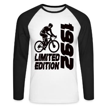 Édition limitée 1992 Vélo en édition limitée - T-shirt baseball manches longues Homme - blanc/noir - Devant - Nik (191cm)