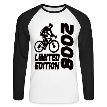 Limited Edition 2008 Limited Edition Fahrrad - Unisex Baseballshirt langarm - Weiß/Schwarz - Vorne - Nik (191cm)