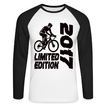Limited Edition 2017 Limited Edition Fahrrad - Unisex Baseballshirt langarm - Weiß/Schwarz - Vorne - Nik (191cm)
