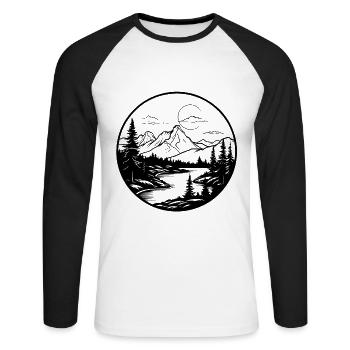 Mountains landscape nature - Unisex Long Sleeve Baseball T-Shirt - white/black - Front - Nik (191cm)