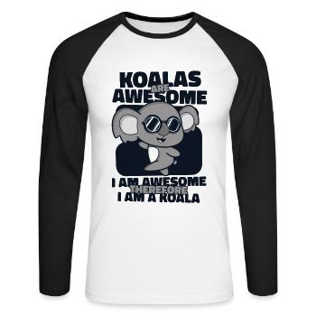 Koalas Are Awesome Koalabear Phascolarctos - Unisex Long Sleeve Baseball T-Shirt - white/black - Front - Nik (191cm)