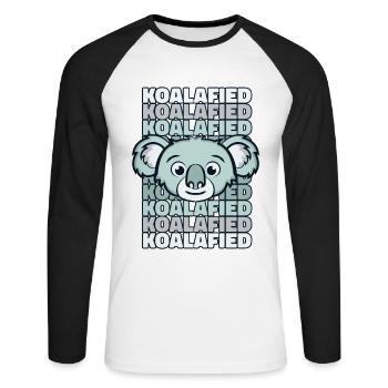 Koalafied Koalabear Eucalyptus Phascolarctos - Unisex Long Sleeve Baseball T-Shirt - white/black - Front - Nik (191cm)