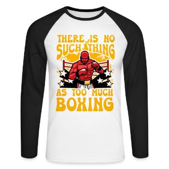 Zu viel Boxen gibt es nicht - Unisex Baseballshirt langarm - Weiß/Schwarz - Vorne - Nik (191cm)