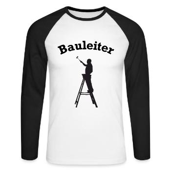 Funny Construction Manager Head Construction Site Design - Unisex Long Sleeve Baseball T-Shirt - white/black - Front - Nik (191cm)
