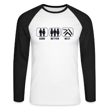 Good Better Best Knives Butcher Knife Lover Knife - Unisex Long Sleeve Baseball T-Shirt - white/black - Front - Nik (191cm)