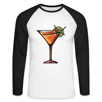 Limonade Drink - Unisex Baseballshirt langarm - Weiß/Schwarz - Vorne - Nik (191cm)