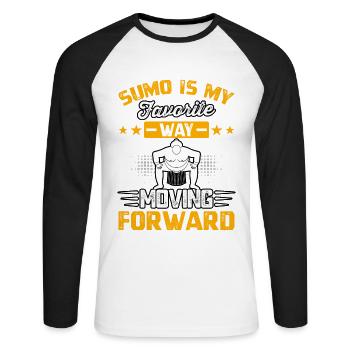 Sumo is my favorite way moving forward - Unisex Long Sleeve Baseball T-Shirt - white/black - Front - Nik (191cm)