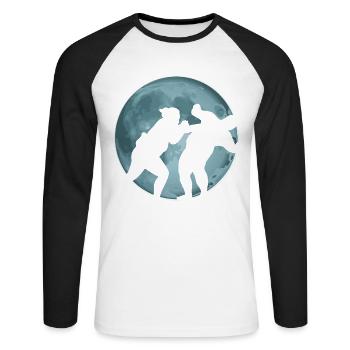 Sumo - T-shirt baseball manches longues Homme - blanc/noir - Devant - Nik (191cm)