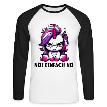 Nope, just nope - Unisex Long Sleeve Baseball T-Shirt - white/black - Front - Nik (191cm)
