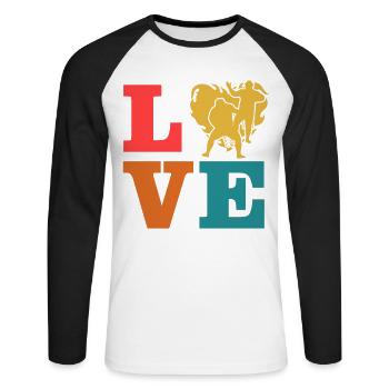 Wrestling Love - Unisex Long Sleeve Baseball T-Shirt - white/black - Front - Nik (191cm)