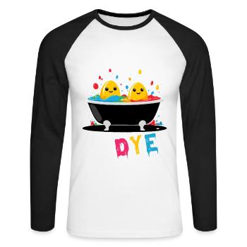 Funny Egg Dyeing Colors for Easter Artist - Unisex Long Sleeve Baseball T-Shirt - white/black - Front - Nik (191cm)