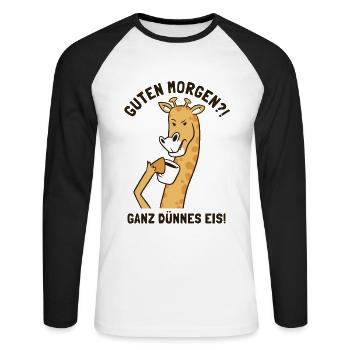 Guten Morgen Ganz Dünnes Eis African Giraffidae - Unisex Long Sleeve Baseball T-Shirt - white/black - Front - Nik (191cm)