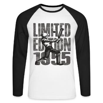Édition limitée 1955 Édition limitée Cricket - T-shirt baseball manches longues Homme - blanc/noir - Devant - Nik (191cm)