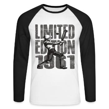 Édition limitée 1961 Édition limitée Cricket - T-shirt baseball manches longues Homme - blanc/noir - Devant - Nik (191cm)