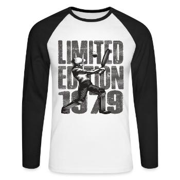 Édition limitée 1979 Édition limitée Cricket - T-shirt baseball manches longues Homme - blanc/noir - Devant - Nik (191cm)