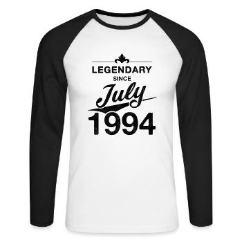 30e anniversaire Légendaire depuis juillet 1994 Volume 94 - T-shirt baseball manches longues Homme - blanc/noir - Devant - Nik (191cm)