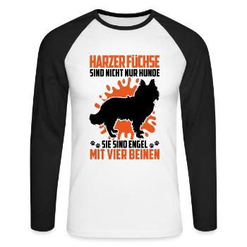 Harz Fox Not Only Dog Herding Dog Herding Fox - Unisex Long Sleeve Baseball T-Shirt - white/black - Front - Nik (191cm)