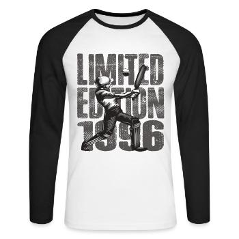 Édition limitée 1996 Édition limitée Cricket - T-shirt baseball manches longues Homme - blanc/noir - Devant - Nik (191cm)