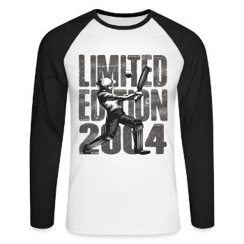 Limited Edition 2004 Limited Edition Cricket - Unisex Long Sleeve Baseball T-Shirt - white/black - Front - Nik (191cm)