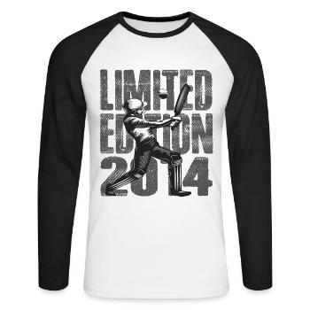 Limited Edition 2014 Limited Edition Cricket - Unisex Baseballshirt langarm - Weiß/Schwarz - Vorne - Nik (191cm)