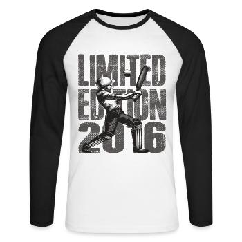 Limited Edition 2016 Limited Edition Cricket - Unisex Baseballshirt langarm - Weiß/Schwarz - Vorne - Nik (191cm)