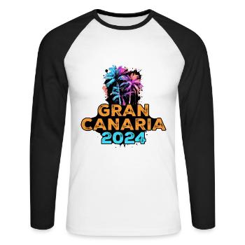 Gran Canaria 2024 Tour - Unisex Long Sleeve Baseball T-Shirt - white/black - Front - Nik (191cm)
