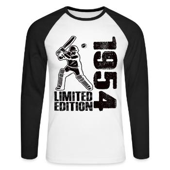 Édition limitée 1954 Édition limitée Cricket - T-shirt baseball manches longues Homme - blanc/noir - Devant - Nik (191cm)