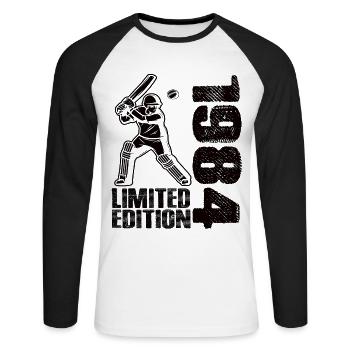 Édition limitée 1984 Édition limitée Cricket - T-shirt baseball manches longues Homme - blanc/noir - Devant - Nik (191cm)