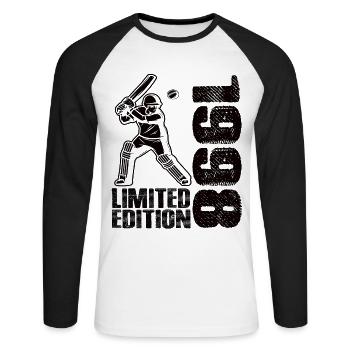 Édition limitée 1998 Édition limitée Cricket - T-shirt baseball manches longues Homme - blanc/noir - Devant - Nik (191cm)