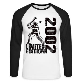 Édition limitée 2002 Édition limitée Cricket - T-shirt baseball manches longues Homme - blanc/noir - Devant - Nik (191cm)