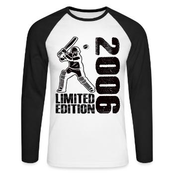Limited Edition 2006 Limited Edition Cricket - Unisex Baseballshirt langarm - Weiß/Schwarz - Vorne - Nik (191cm)