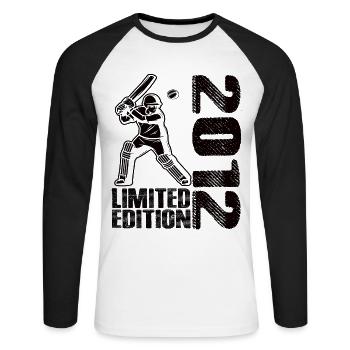 Limited Edition 2012 Limited Edition Cricket - Unisex Baseballshirt langarm - Weiß/Schwarz - Vorne - Nik (191cm)