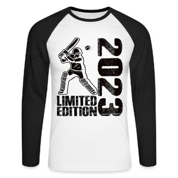 Édition limitée 2023 Édition limitée Cricket - T-shirt baseball manches longues Homme - blanc/noir - Devant - Nik (191cm)