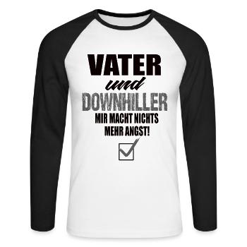 Father and downhiller - Unisex Long Sleeve Baseball T-Shirt - white/black - Front - Nik (191cm)