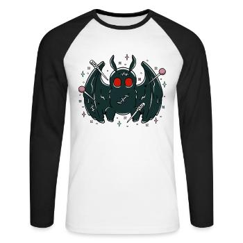 Cute Mothman - Unisex Long Sleeve Baseball T-Shirt - white/black - Front - Nik (191cm)
