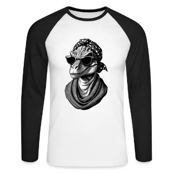 Funny Dinosaur Mom Cool Dino Woman Style - Unisex Long Sleeve Baseball T-Shirt - white/black - Front - Nik (191cm)