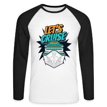 Let’s Cruise Croisière Croisière Croisière de l’équipage - T-shirt baseball manches longues Homme - blanc/noir - Devant - Nik (191cm)