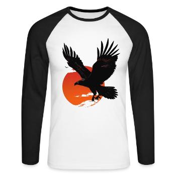 Powerful eagle in sunset - Unisex Long Sleeve Baseball T-Shirt - white/black - Front - Nik (191cm)
