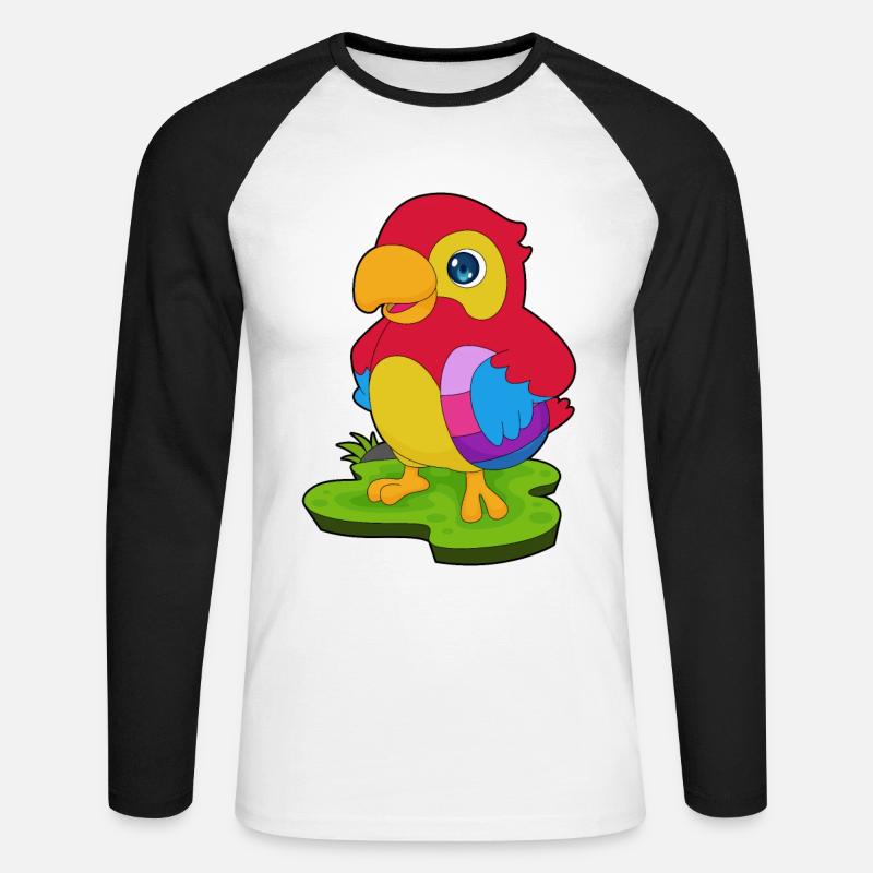 parrot Easter Easter egg - Unisex Long Sleeve Baseball T-Shirt - white/black