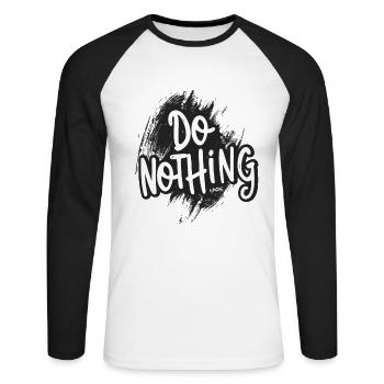 Ne faites rien ! - T-shirt baseball manches longues Homme - blanc/noir - Devant - Nik (191cm)